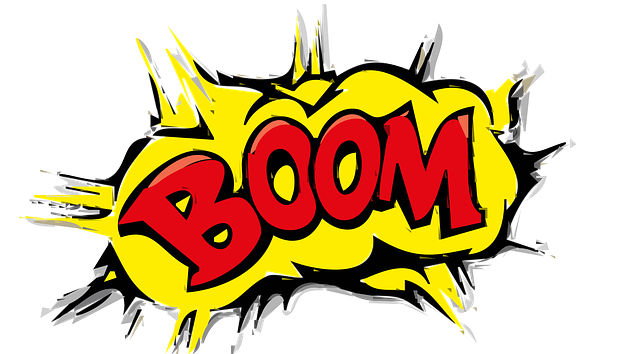 The word "Boom" is spelled out in large red letters.